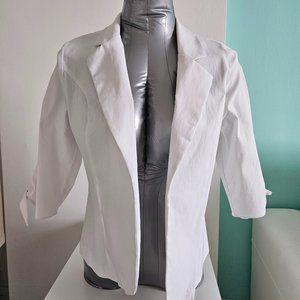 Women's Blazer Suit Open Front Cardigan White
